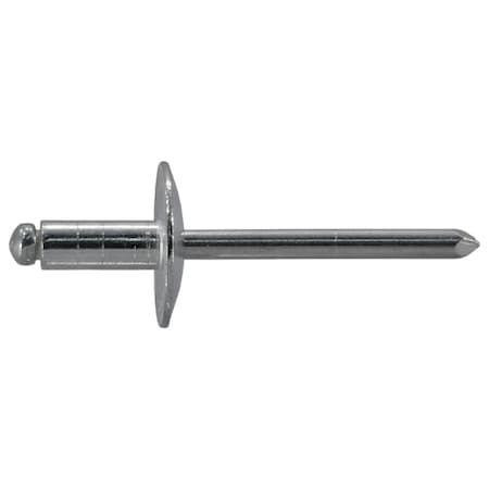 Midwest Fastener Blind Rivet, Large Flanged Head, 3/16 in Dia., 1/16 in L, Aluminum Body, 50 PK 53951